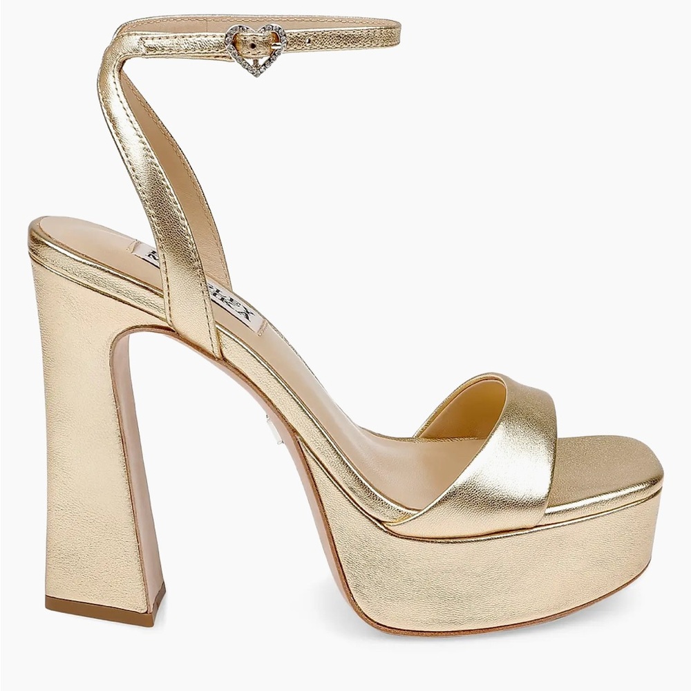 Badgley Mischka Gold Platform Heels